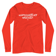 Load image into Gallery viewer, "Unapologetically Obsessed" Unisex Long Sleeve Tee