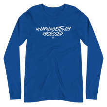 Load image into Gallery viewer, "Unapologetically Obsessed" Unisex Long Sleeve Tee